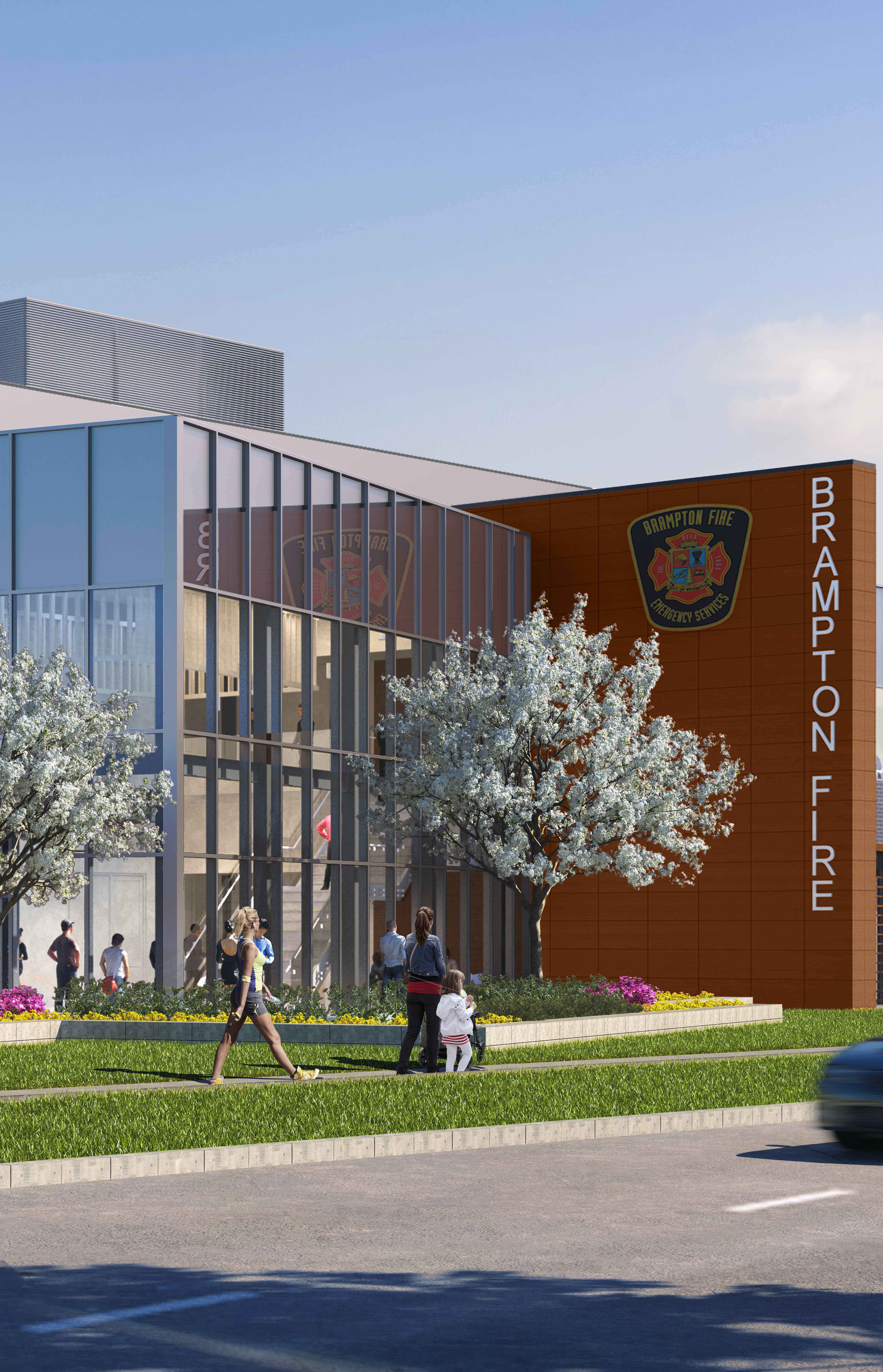 Rendering of the exterior of the Williams Parkway Fire Campus