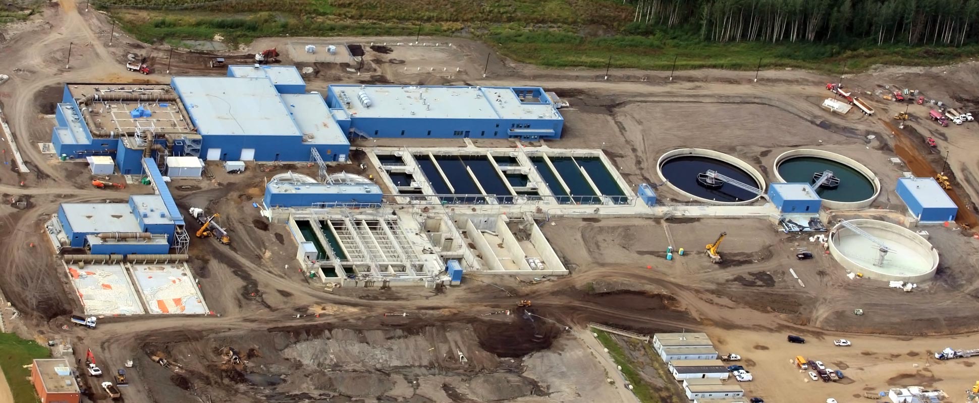 Aerial view of the Wood Buffalo Wastewater Treatment Plant