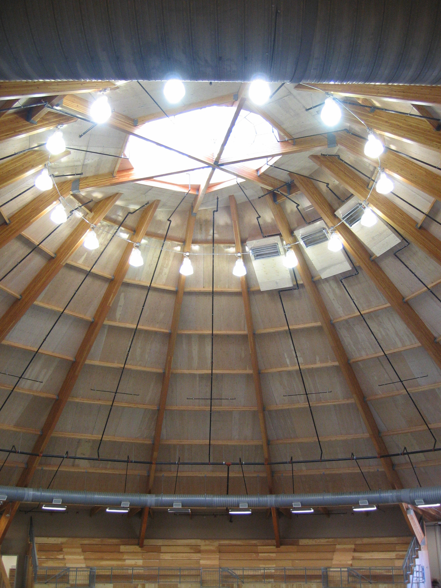 Curved ceiling of building