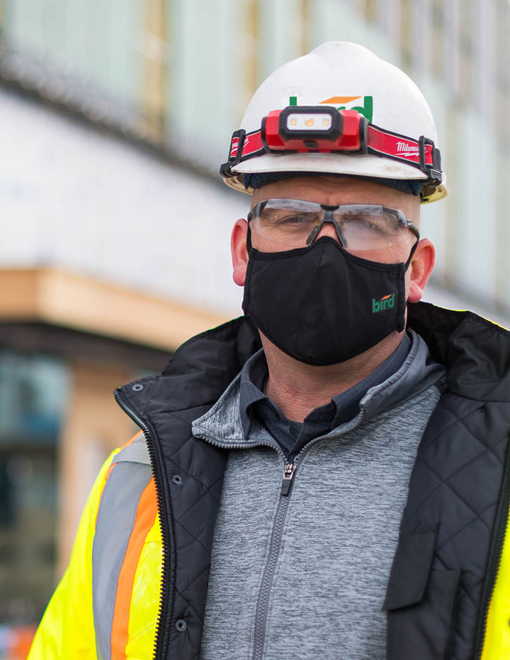 Safety worker with mask