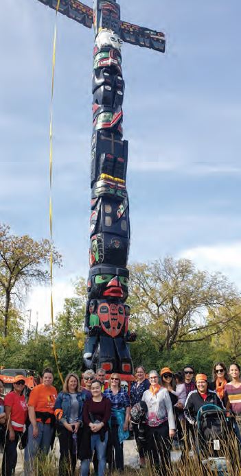 Totem pole at Canada's DIversity Gardens