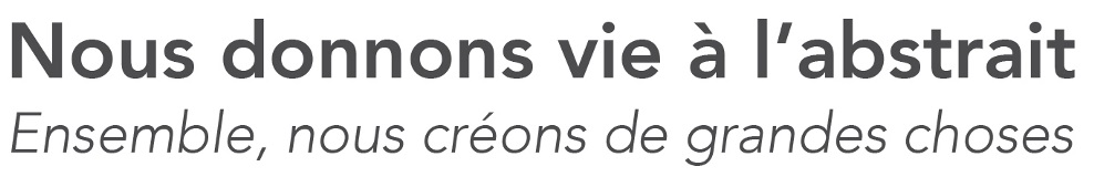 nous donnons via a l&#39;abstrait ensemble, nous creons de grandes choses